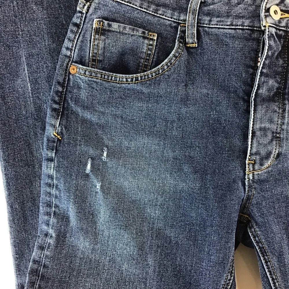 Anthropologie Pilcro and the Letterpress High Rise Two Tone Flare Crop Jeans 28